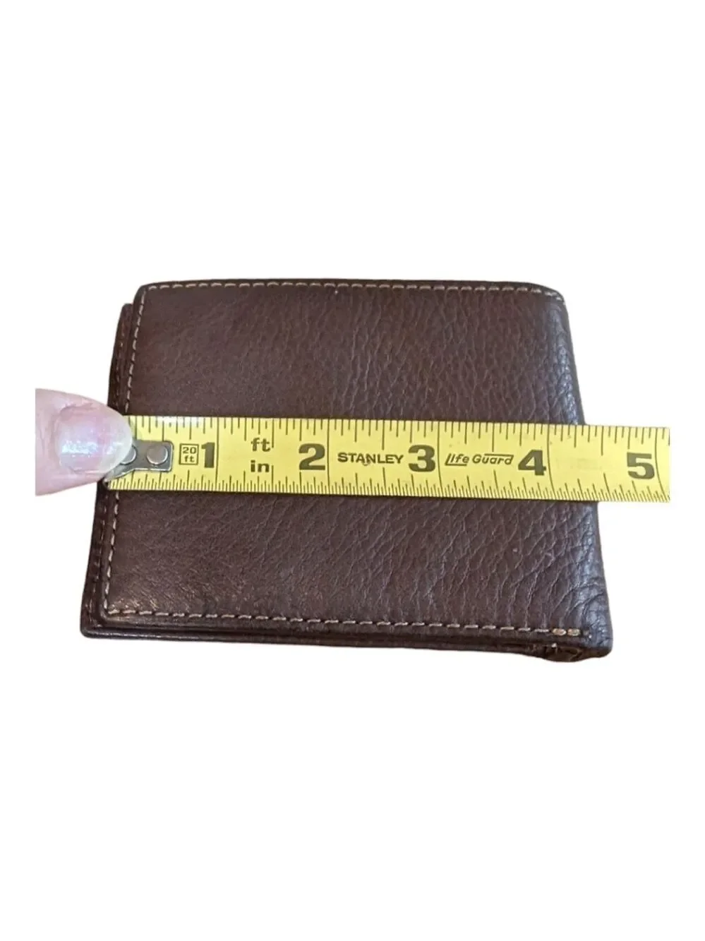 Fossil Pebbled Brown Leather Bi-fold Wallet EUC